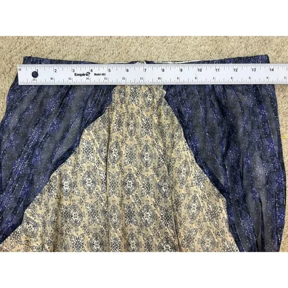 NWT Rag & Bone Delaney Witchy Boho Whimsigoth Metallic Navy Beige Maxi Skirt M - Picture 11 of 12